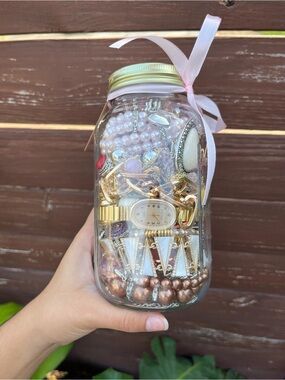 Mystery Jewelry Assortment Jar Rings Necklaces Earrings Bracelets Silver Gold